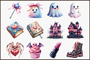 Watercolor Girly Halloween Clipart P, an Illustration by Sublimation Artist (Thumbnail 3 of 6)