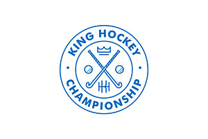 King Hockey Sport Emblem Badge Logo, a Branding & Logo Template by Buqancreative
