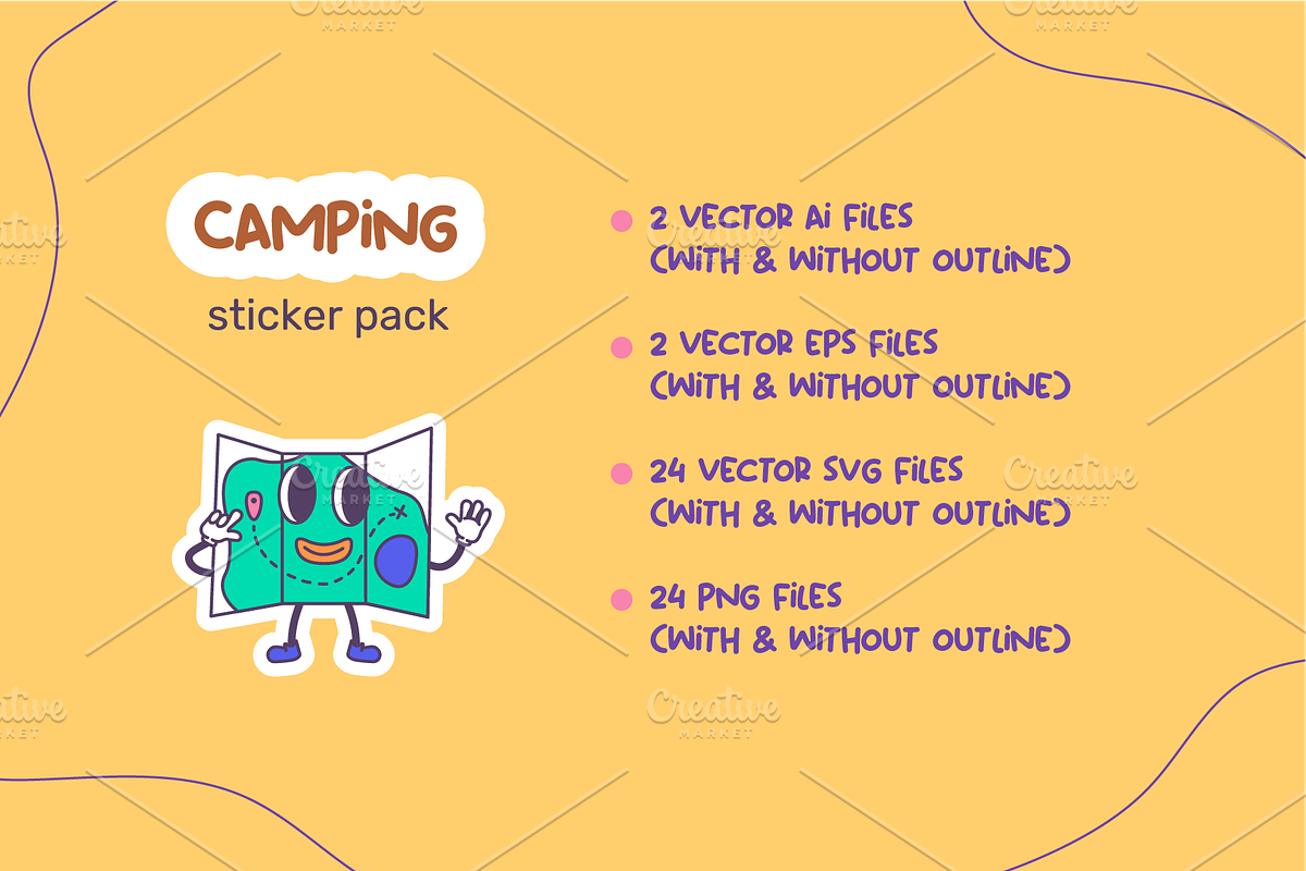 Camping sticker pack, a Decorative Illustration by Kate Liusto (Photo 3 of 6)