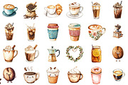 Watercolor Coffee Clipart PNG Bundle, an Illustration by Sublimation Artist (Thumbnail 2 of 6)