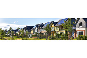 New beautiful suburban houses with, an Architecture Photo by Neirfy