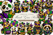 Whimsical Mardi Gras Panda Clipart, an Illustration by Sublimation Artist (Thumbnail 1 of 6)