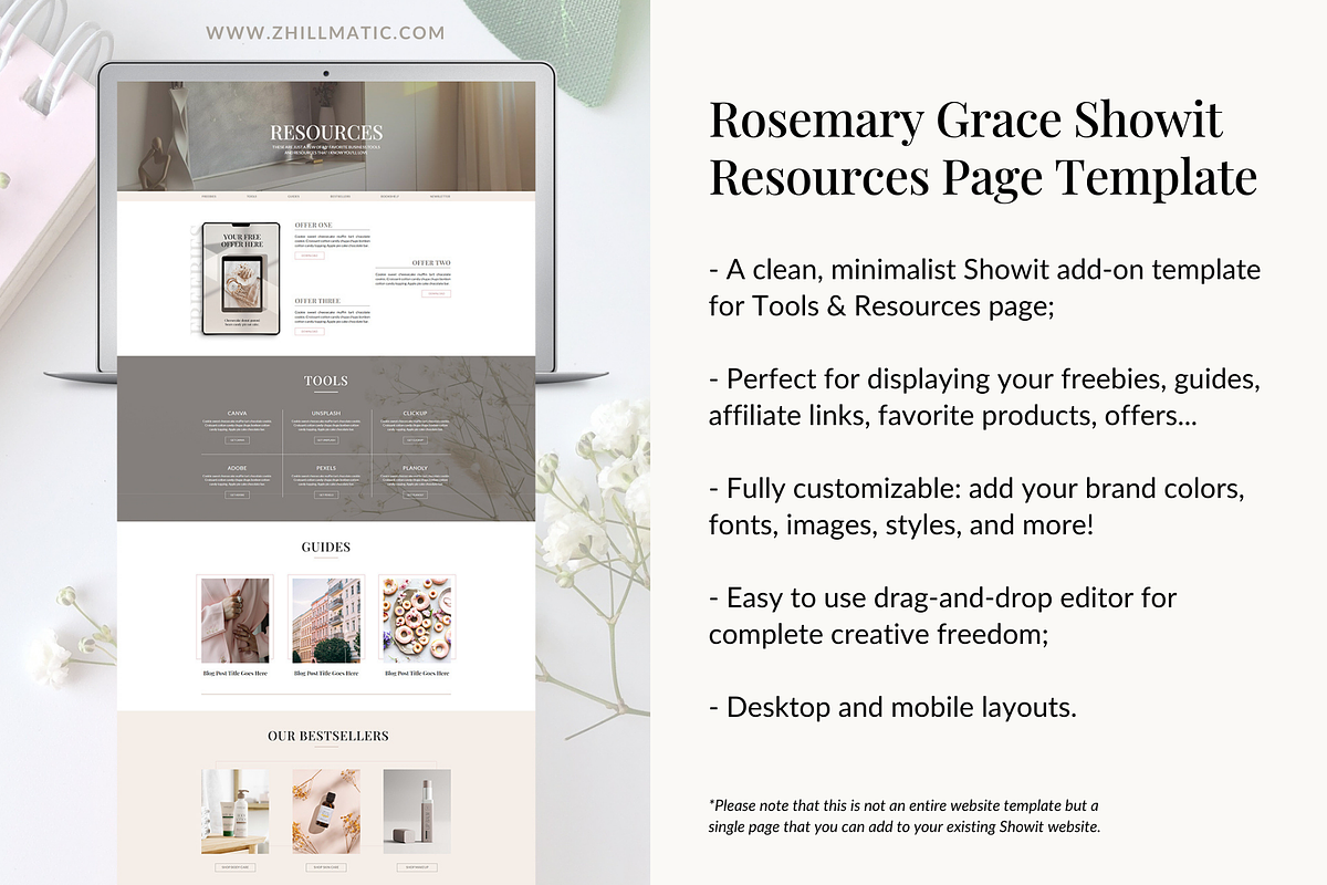 Showit Resources Page Template, a Landing Page Template by Zhillmatic (Photo 2 of 7)