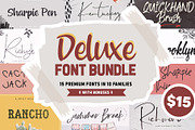 Deluxe Font Bundle + Bonuses, a Script Font by Flycatcher Design (Thumbnail 1 of 11)