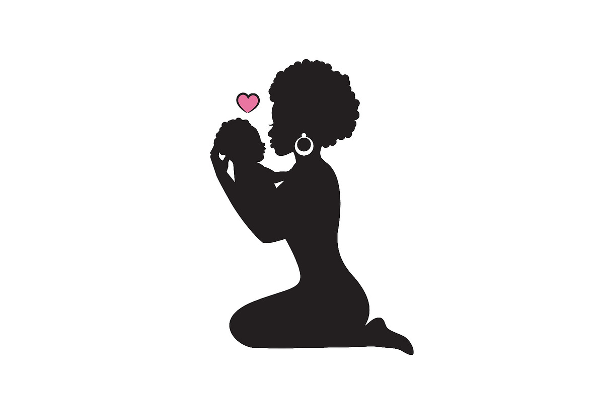 African woman with baby, a Person Illustration by Happy Art