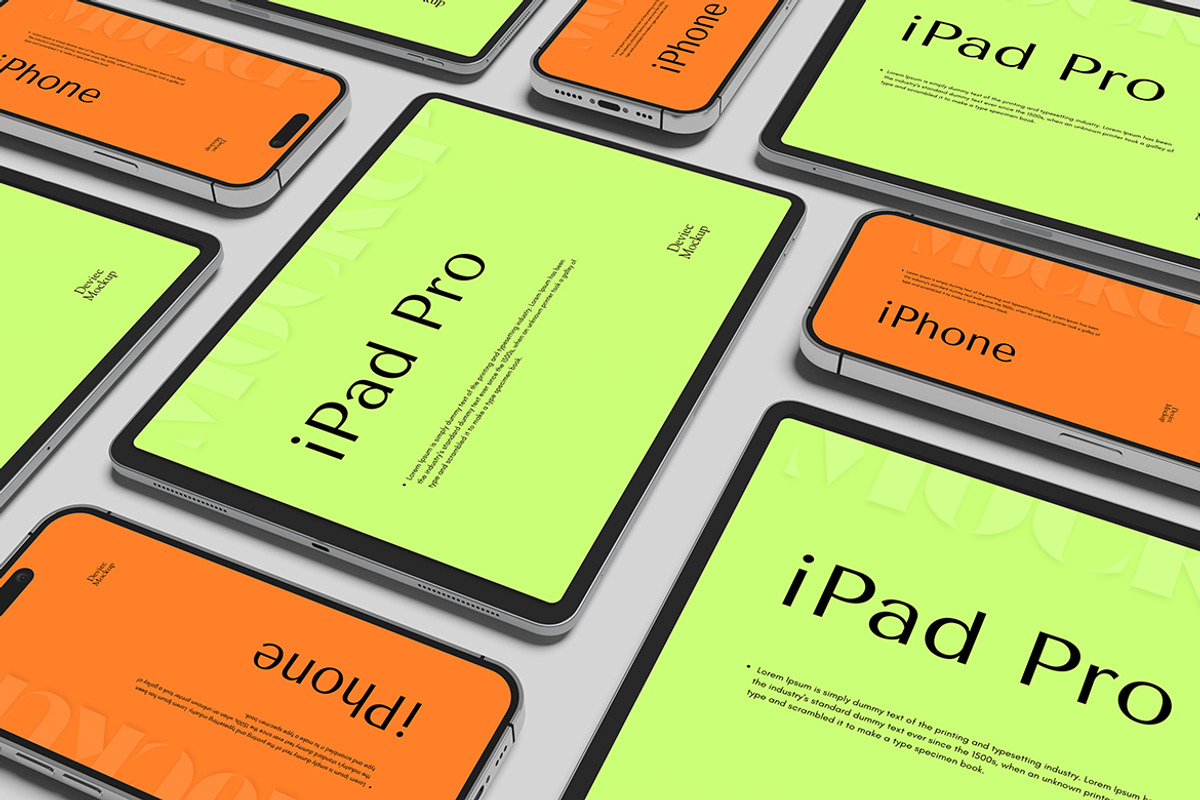iPad Pro & iPhone Pro Mockup, a Wearable Device Mockup by Pikachudesign (Photo 3 of 4)