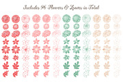 Mint & Coral Dahlia Clipart, an Illustration by Amanda Ilkov (Thumbnail 4 of 4)