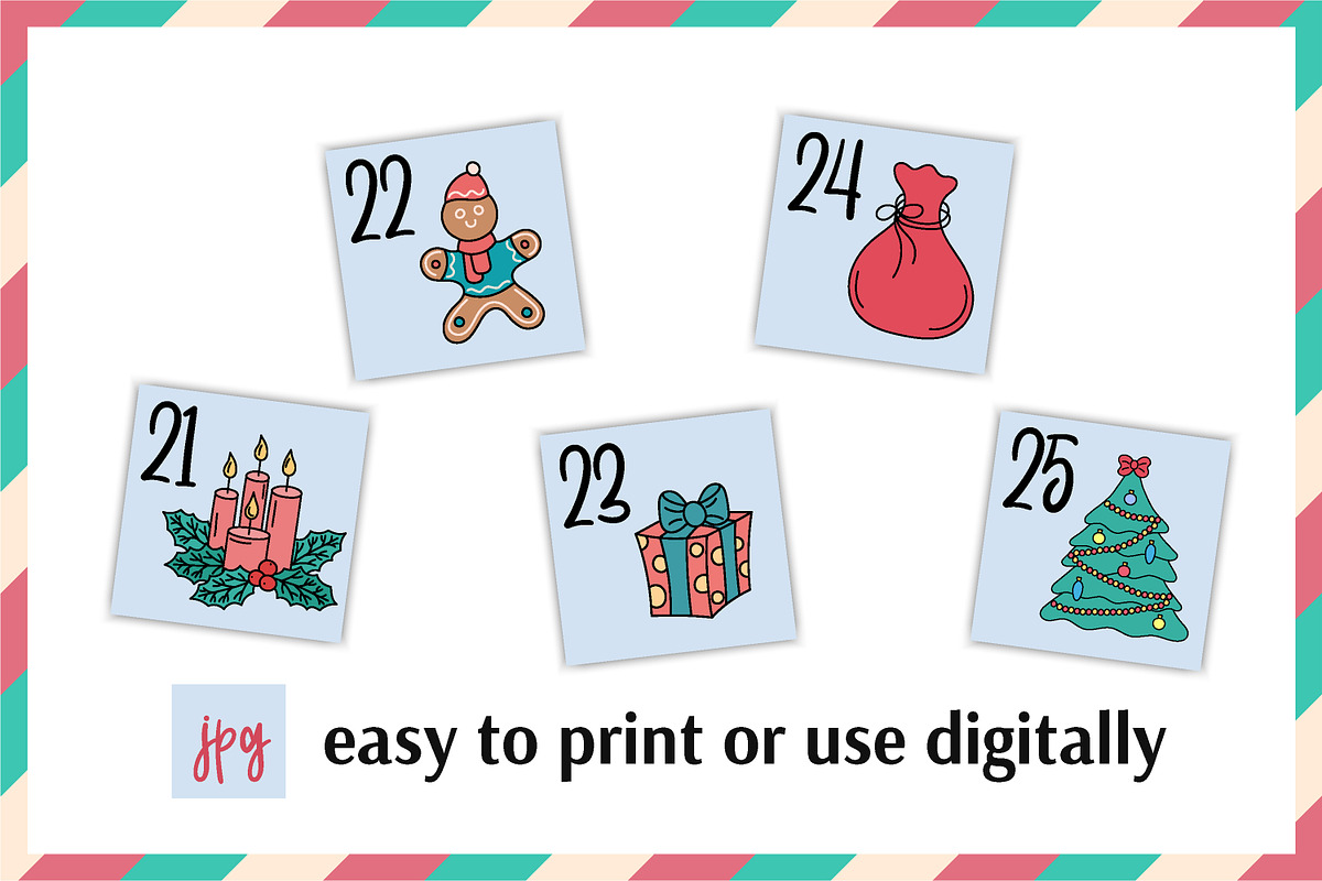 Christmas Advent Calendar for kids, a Card Template by AnnaViolet_store (Photo 8 of 11)