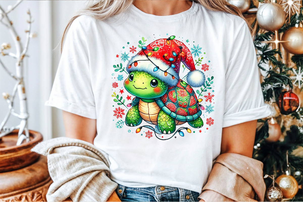 Christmas Turtle Sublimation PNG, an Illustration by Sublimation Artist (Photo 7 of 9)