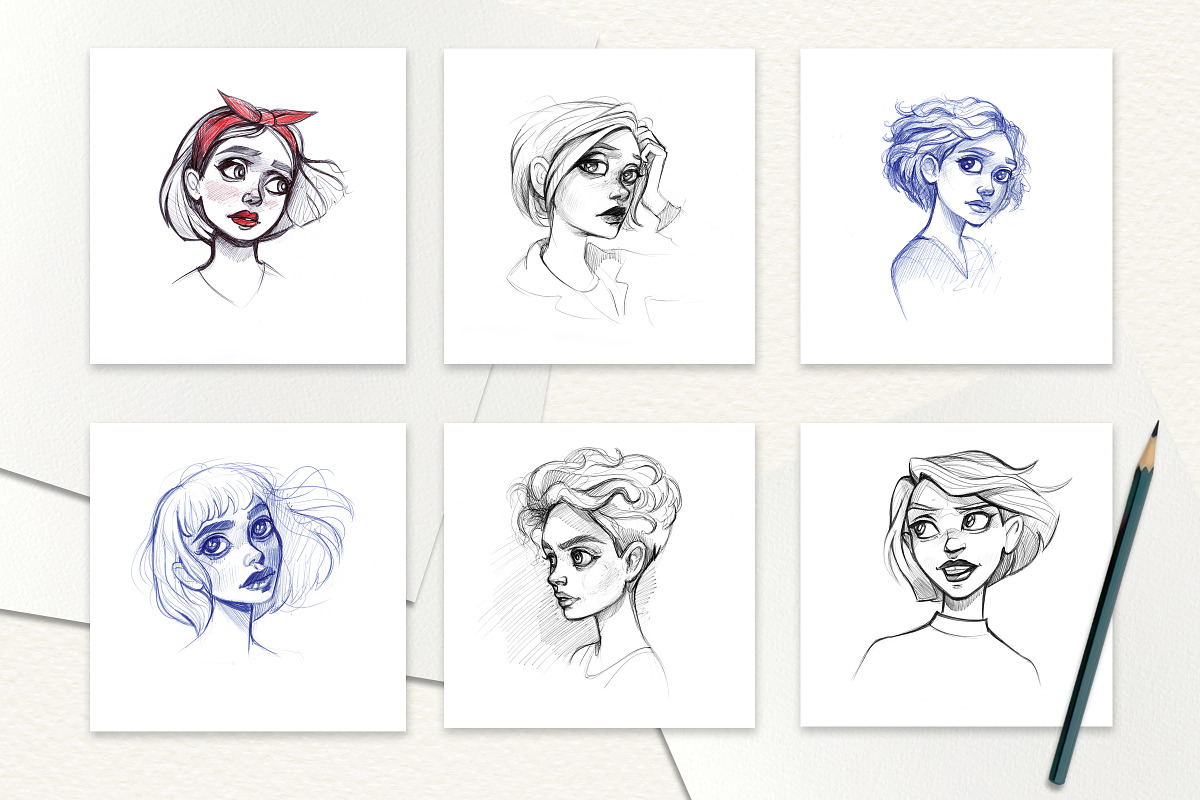 Collection of hand drawn sketches, an Illustration by NadyaKo (Photo 2 of 6)