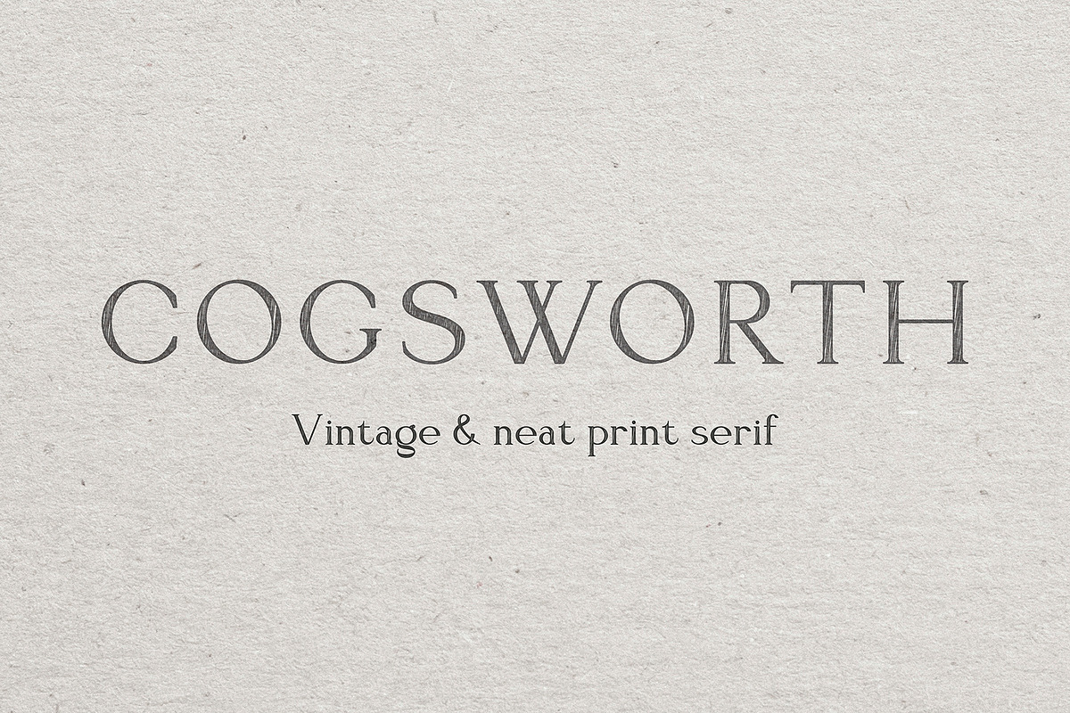 Neat serif font Cogsworth, a Serif Font by Anastasia Cuza (Photo 1 of 9)