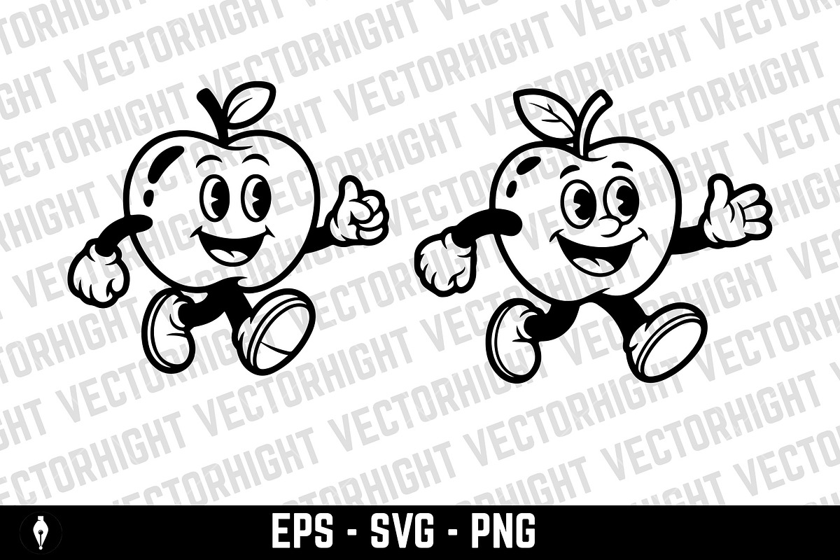 Mascot of a cheerful apple, a Food Illustration by Vectorhight (Photo 2 of 3)