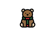 Cute Holiday Bear Logo, a Branding & Logo Template by Vectorium Studio (Thumbnail 1 of 2)