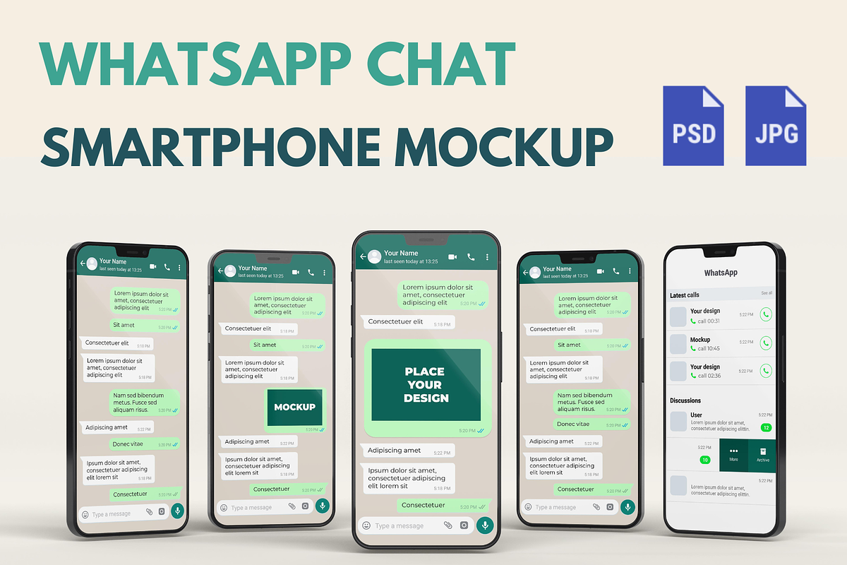 Whatsapp Chat - Smartphone Mockup, a Social Media Template by Design Scribble (Photo 1 of 5)