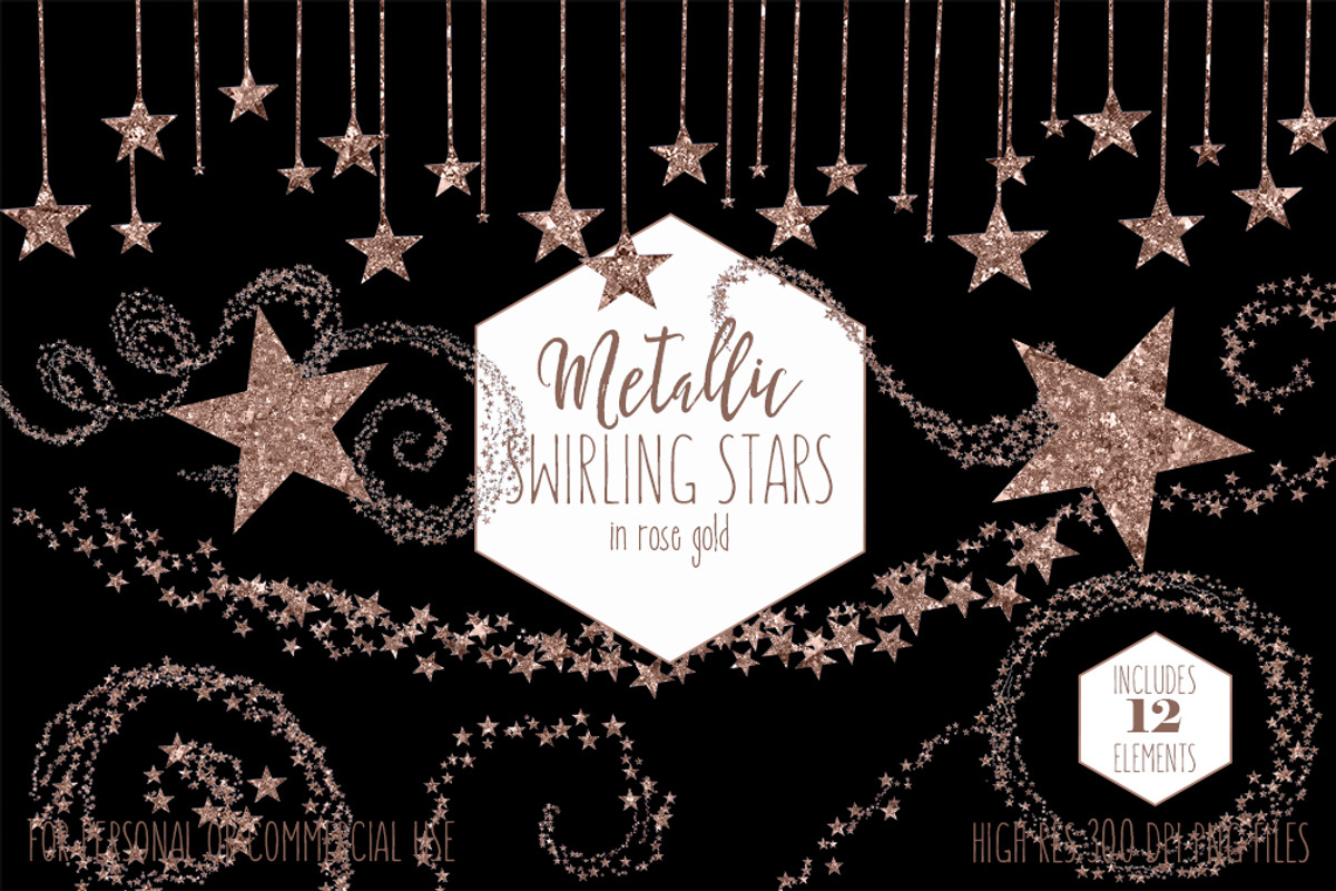 Rose Gold Metallic Star Clipart, an Illustration by ClipartBrat Graphics (Photo 2 of 5)