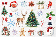 Watercolor Christmas Illustrations, a Seasonal Illustration by BirDIY Design (Thumbnail 2 of 8)
