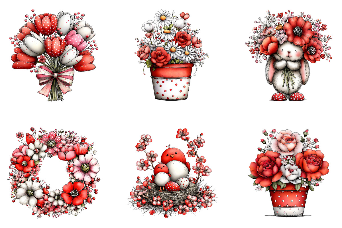 Whimsical Spring Clipart Bundle, an Illustration by CreationArt (Photo 7 of 7)
