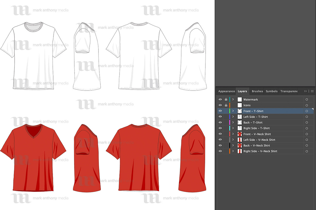 T-Shirt/V-Neck Shirts - Template, a Shirt Mockup by Mark Anthony Media (Photo 4 of 4)