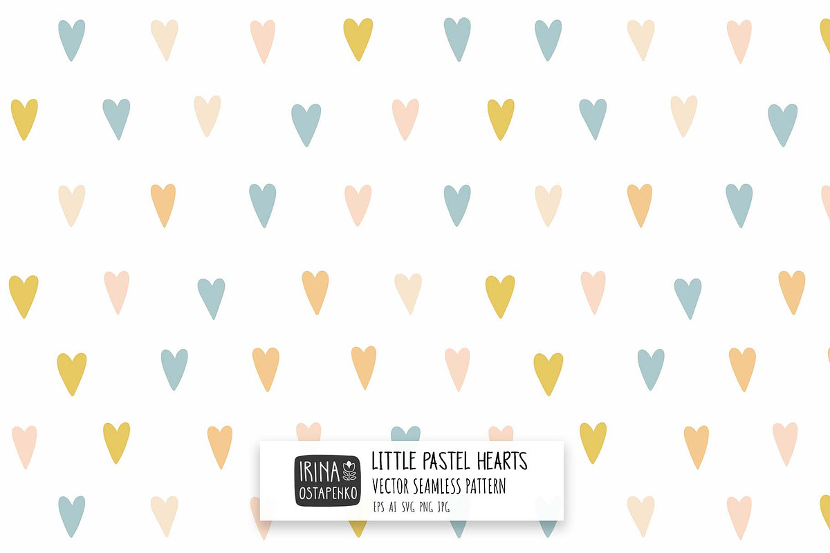 Little Pastel Hearts Vector Pattern, a Pattern Graphic by Irina Ostapenko (Photo 1 of 4)