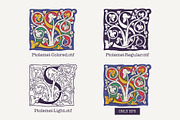 Ptolemei Colored drop caps font, a Blackletter Font by kaer_shop (Thumbnail 2 of 12)