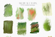 Tropical Greenery Watercolor Clipart, an Illustration by whiteheartdesign (Thumbnail 21 of 22)