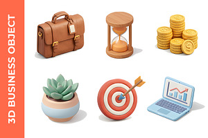 3D business and office objects, an Object 3D Model by nandinigraphics