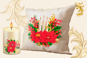 Red Poinsettia, Christmas watercolor, an Illustration by EL_SUHOVA (Thumbnail 8 of 18)