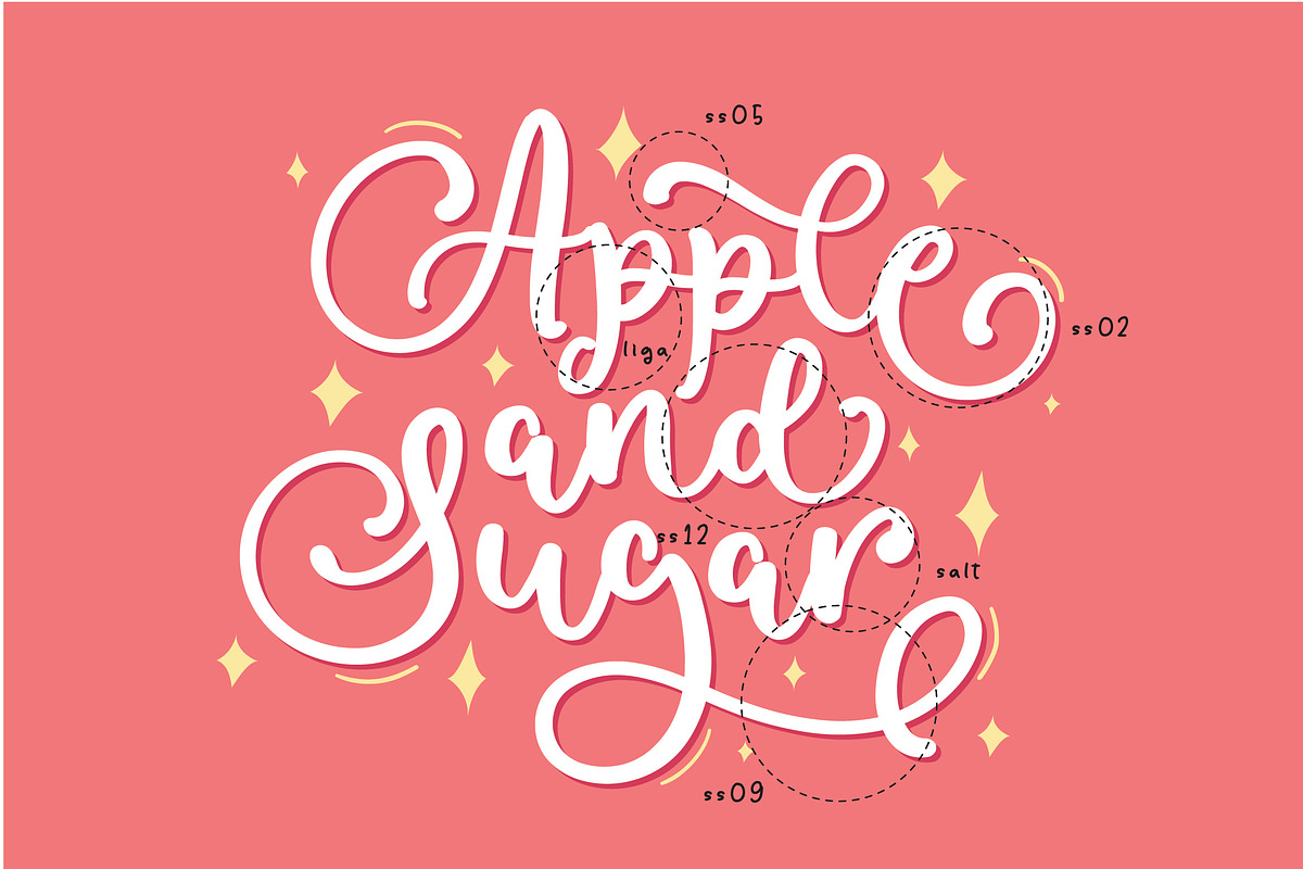 Apple and Sugar Font, a Script Font by etigletters (Photo 8 of 9)