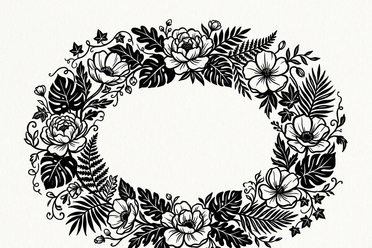 50 Elegant Floral Oval Mirror Frame, a Decorative Illustration by Amazin_art (Photo 2 of 34)