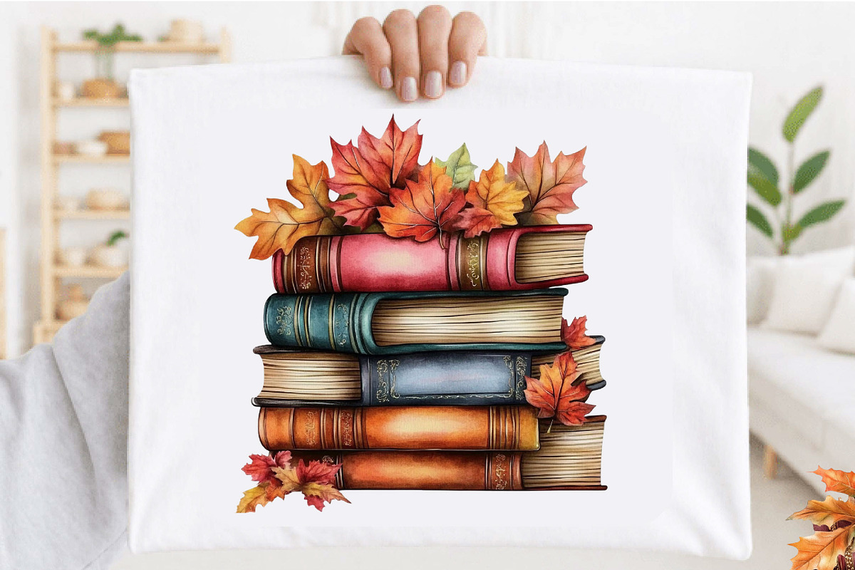 Watercolor Autumn Books Clipart, a Seasonal Illustration by SVGArt (Photo 2 of 5)