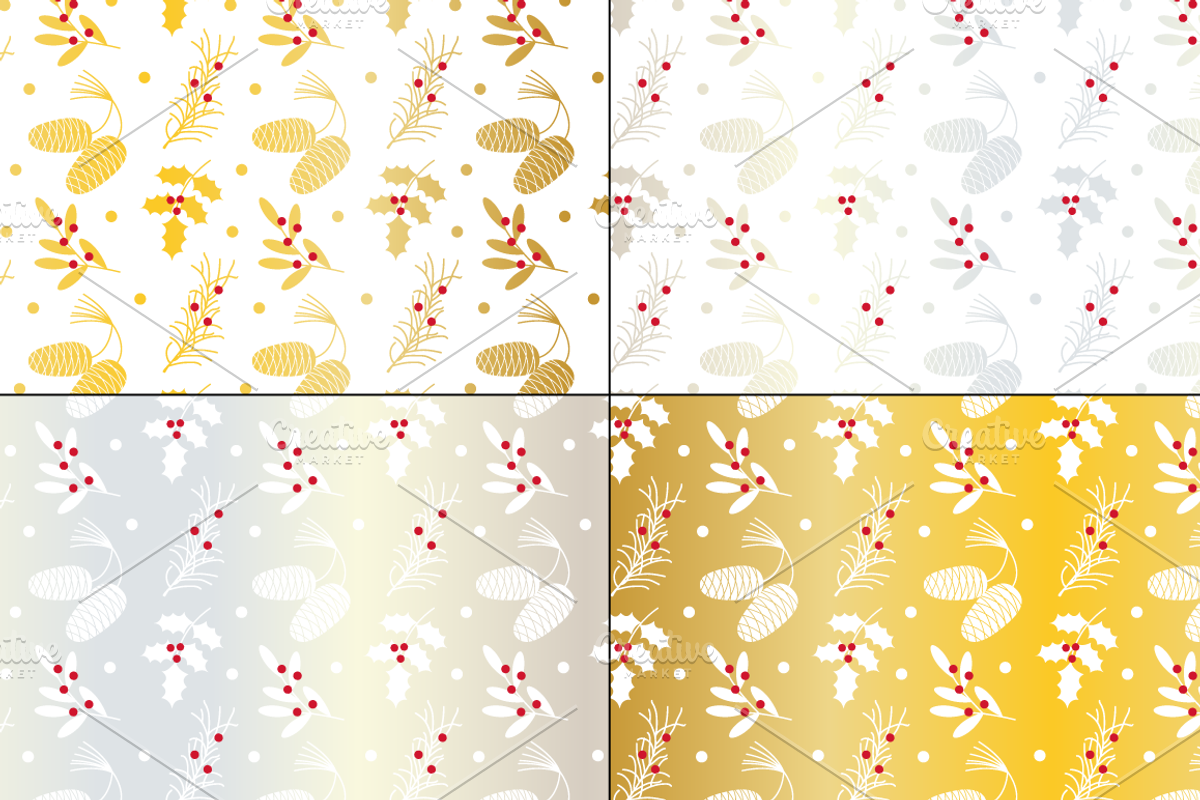 Silver & Gold Holiday Patterns preview 3