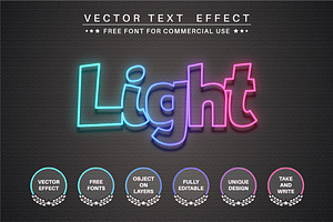 Night Neon - Editable Text Effect