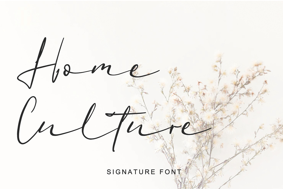 Home Culture - Handwriting Font, a Handwritten Font by Yuby Creative (Photo 1 of 9)