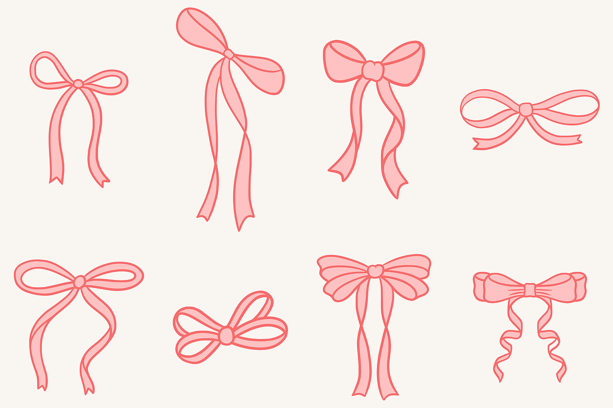 Coquette Ribbon Bow Vector Bundle, an Object Illustration by Kusumaillustration (Photo 5 of 8)