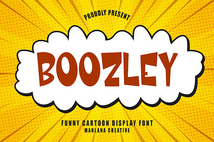 Boozley Cartoon Display Font, a Handwritten Font by Maulana Creative