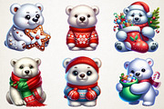 Classic Christmas Polar Bear Clipart, an Illustration by RobertsArt (Thumbnail 5 of 5)