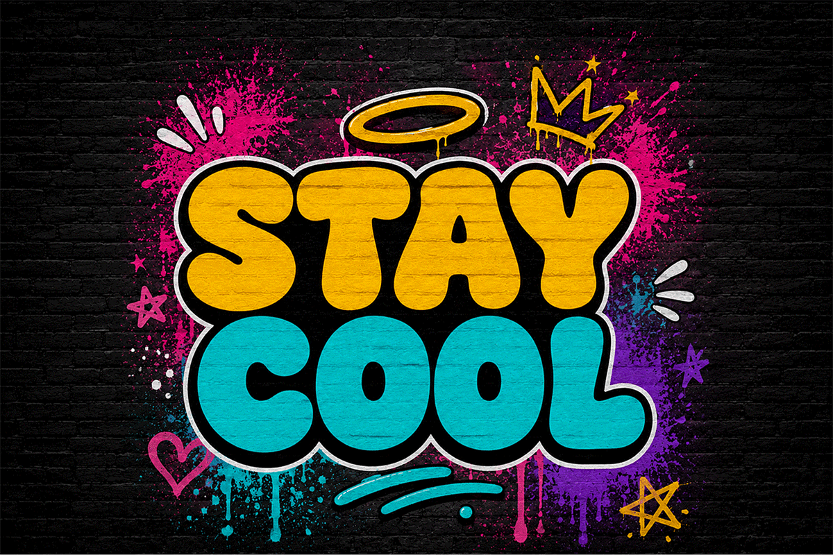 Bubble Vibes - Graffiti Display Font, a Handwritten Font by overlaytemplates (Photo 3 of 5)