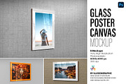 Glass Poster Canvas Mockup - 6 views, an Advertising Mockup by Illusiongraphic (Thumbnail 1 of 18)