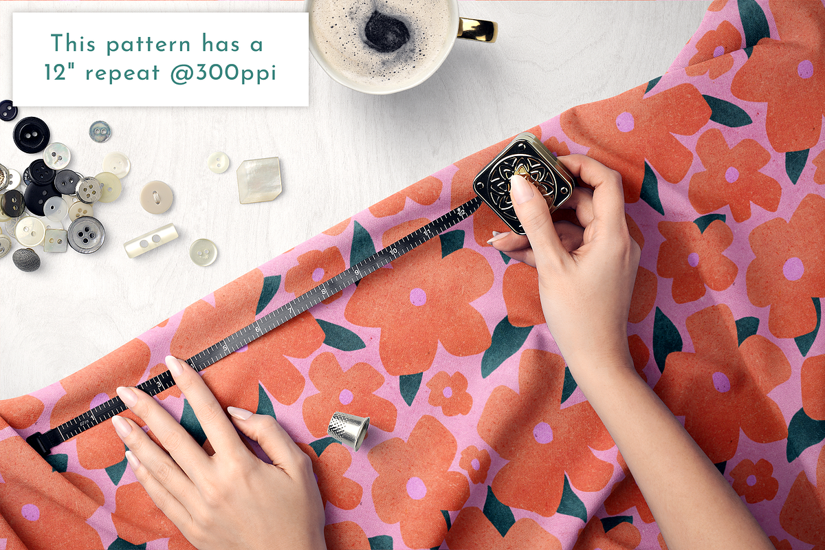 Tropical Petal Punch Pattern, a Pattern Graphic by Rebecca Flaherty (Photo 2 of 3)