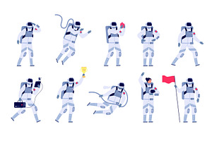 Astronaut Characters. Cosmonaut