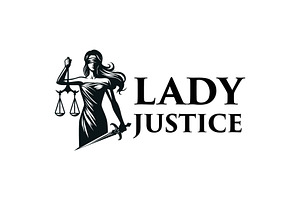 Blindfold woman justice scale logo, a Branding & Logo Template by funpixel