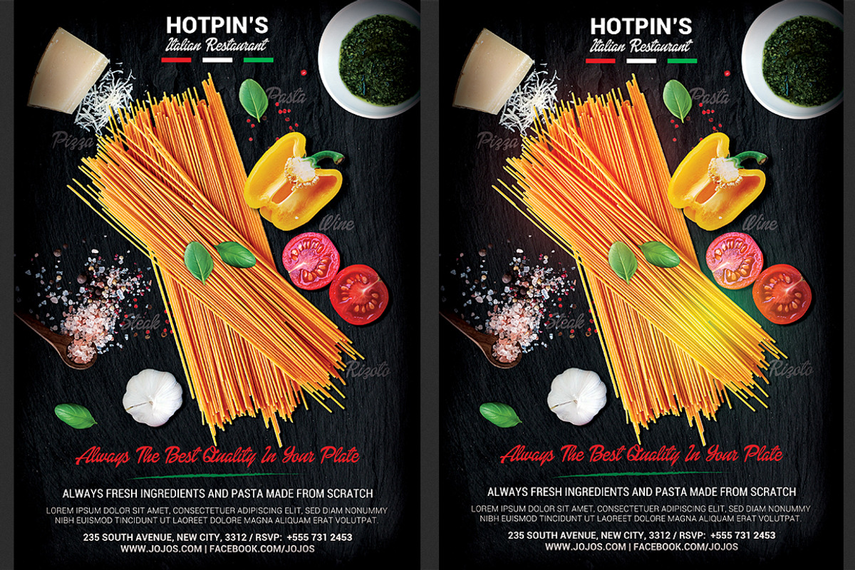 Italian Restaurant Flyer Template, a Flyer Template by Hotpin