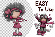 Whimsical Cupid Valentine Clipart, an Illustration by cherrydesign (Thumbnail 4 of 4)
