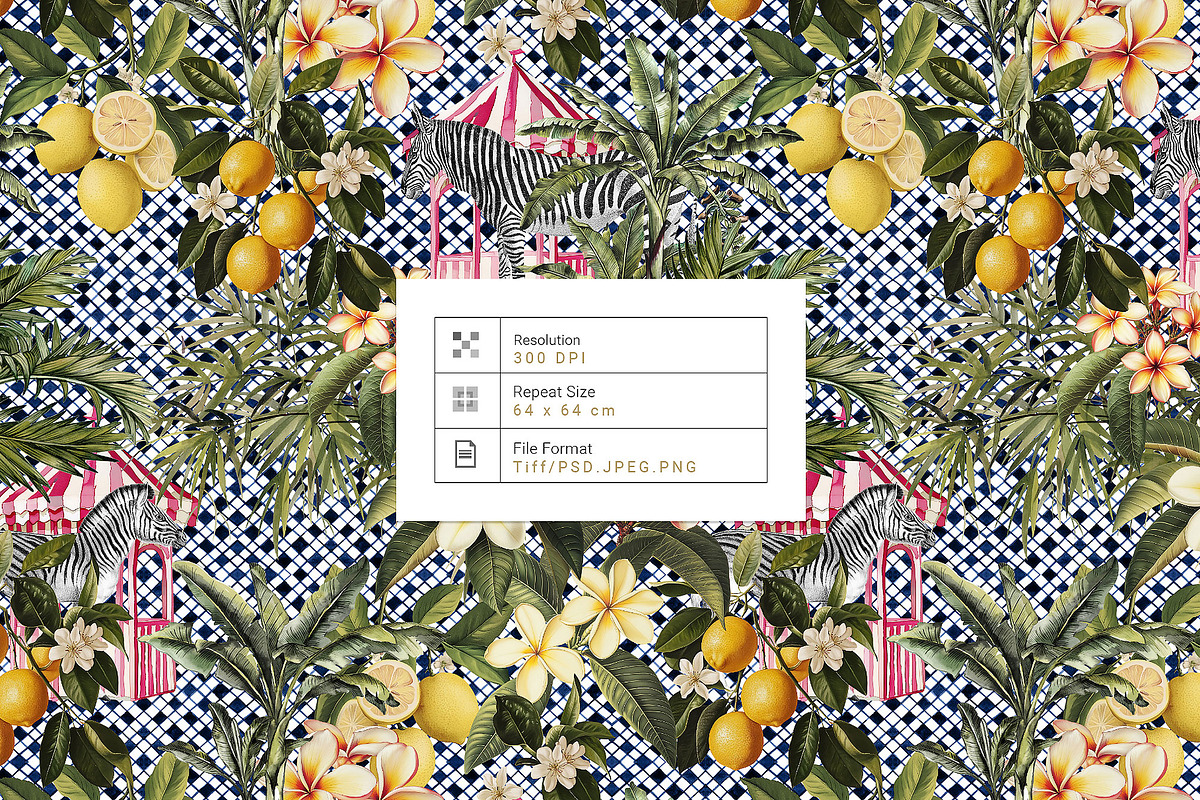 Costa Flores Tropical Lemon Pattern, a Pattern Graphic by Pink Linen (Photo 4 of 10)