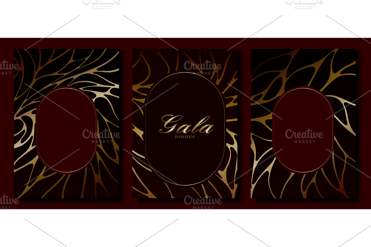 Luxury gala invitations set with, an Illustration by art PVP - market