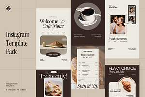 Nostalgic Cafe Instagram Pack, a Social Media Template by fakhroo