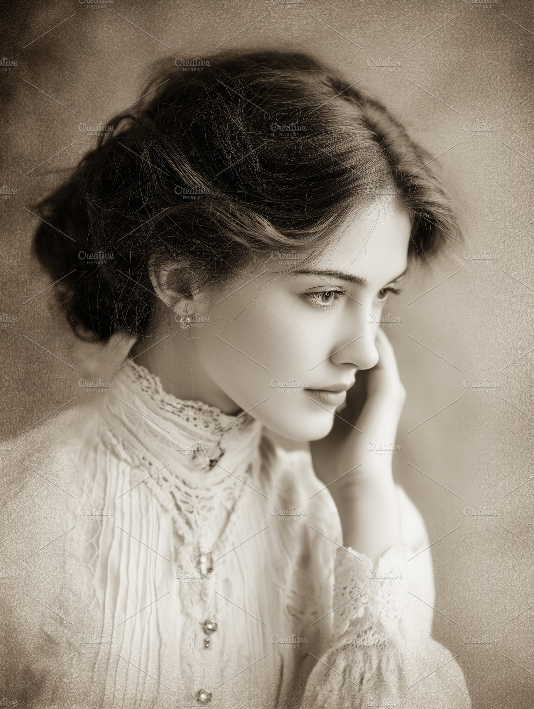 Vintage sepia portrait of a woman, a Person Photo by MistyDay