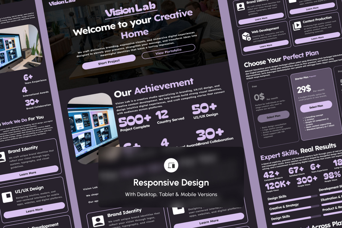 Vision Lab - Portfolio Landing Page, a Landing Page Template by productype1 (Photo 3 of 5)