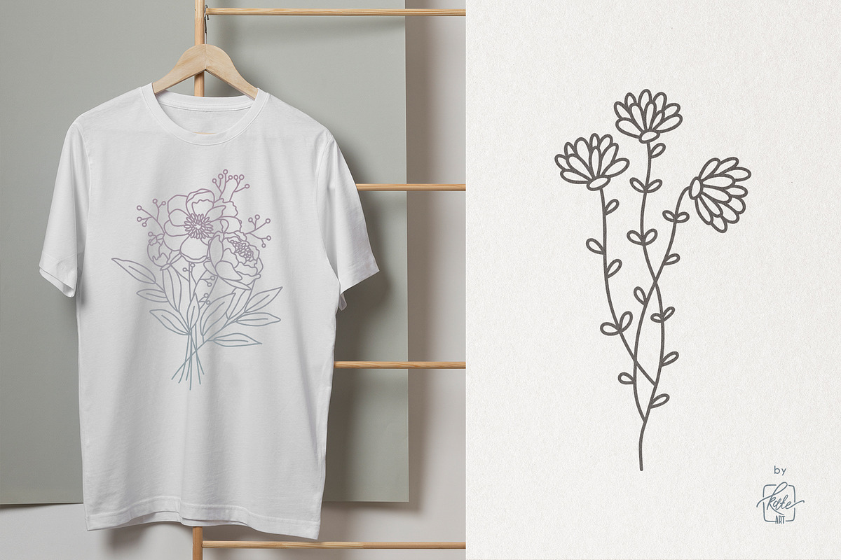 WILDFLOWER LINE ART, an Object Illustration by Kate Art (Photo 22 of 22)