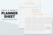 Daily and Weekly Planner Sheets, a Stationery Template by Creative Moxie Studio (Thumbnail 1 of 4)